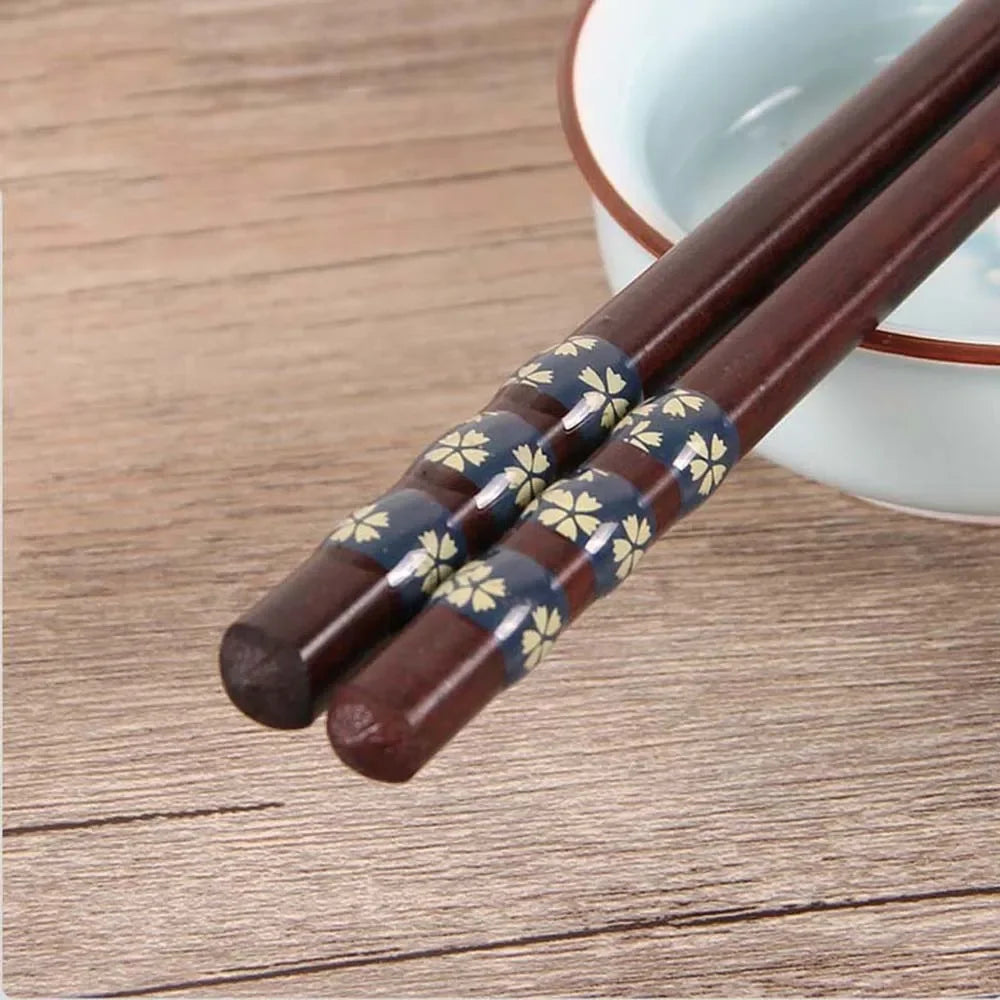 Striped natural wooden chopsticks