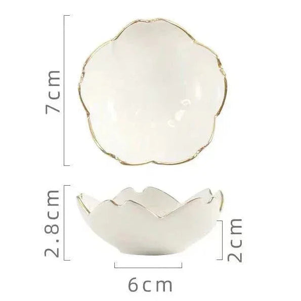 Kawaii Creative Japanese Sakura Ceramic Dish Cherry Blossom Plate Sauce Dish Flower Bowl for Kitchen Sauce Vinegar Dishes