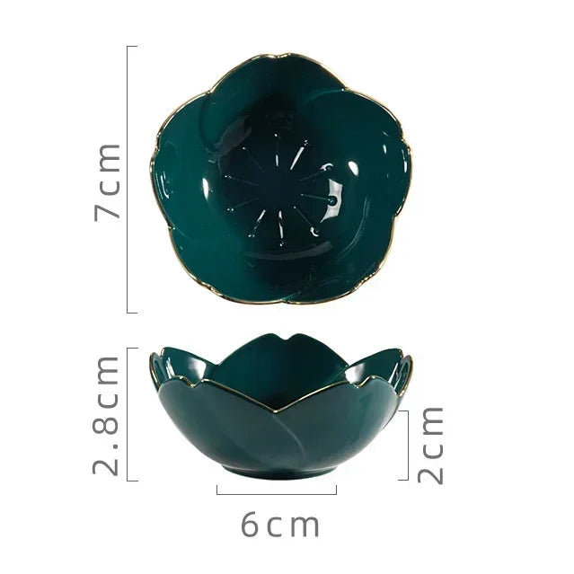 Kawaii Creative Japanese Sakura Ceramic Dish Cherry Blossom Plate Sauce Dish Flower Bowl for Kitchen Sauce Vinegar Dishes