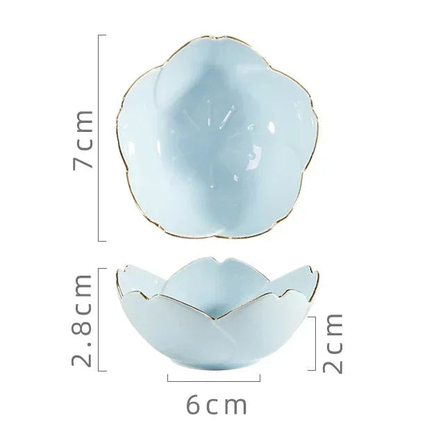 Kawaii Creative Japanese Sakura Ceramic Dish Cherry Blossom Plate Sauce Dish Flower Bowl for Kitchen Sauce Vinegar Dishes
